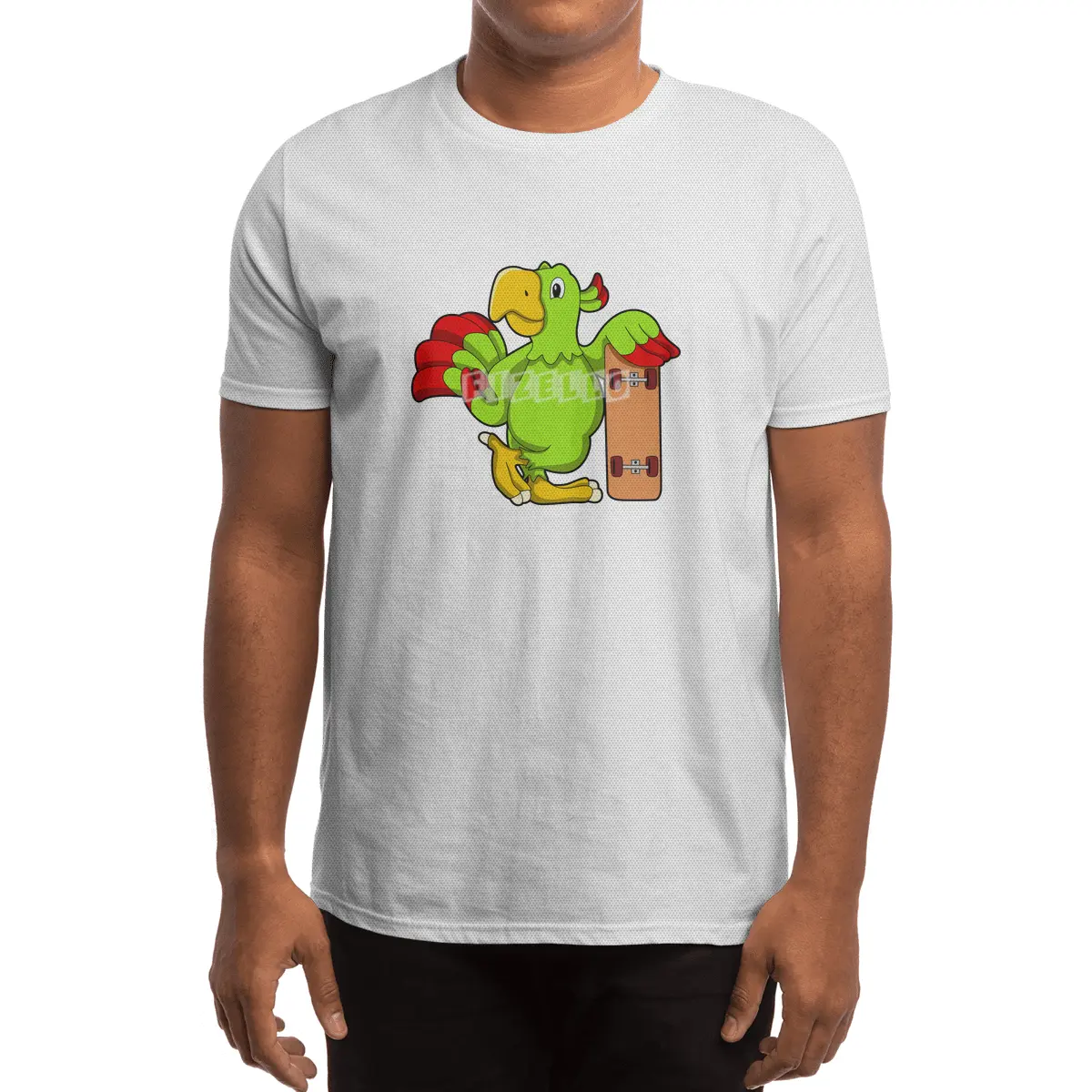 Parrot as Skater as Skateboard Spor T-Shirt