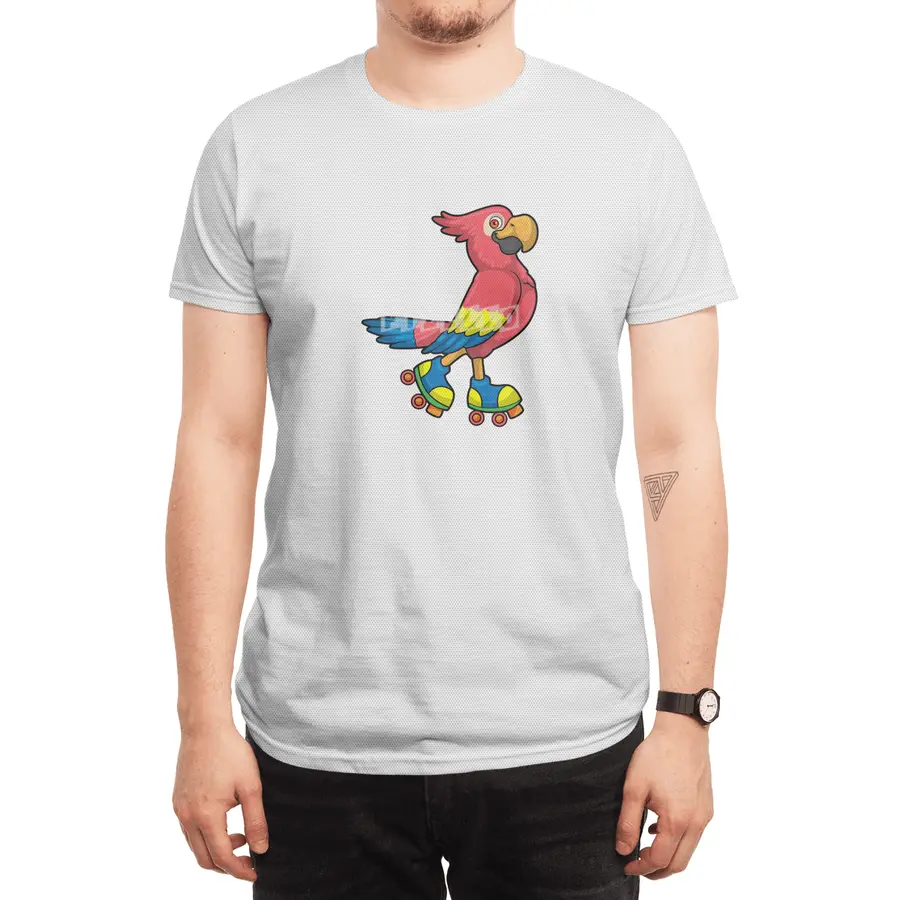 Parrot as Skater with Roller skates Spor T-Shirt