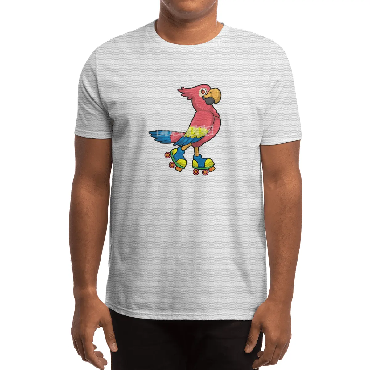 Parrot as Skater with Roller skates Spor T-Shirt