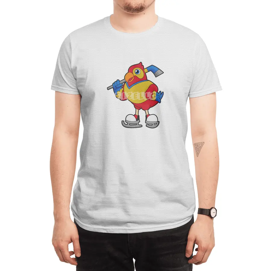 Parrot at Ice hockey with Ice hockey stick Spor T-Shirt