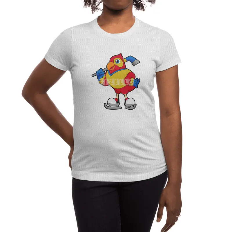 Parrot at Ice hockey with Ice hockey stick Spor T-Shirt