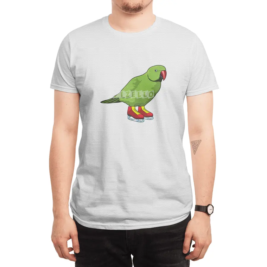 Parrot at Ice skating with Ice skates Spor T-Shirt