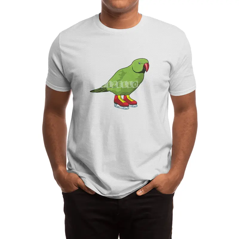 Parrot at Ice skating with Ice skates Spor T-Shirt