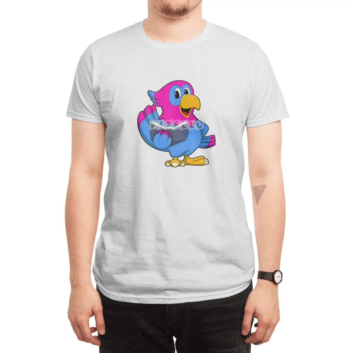 Parrot with Book Spor T-Shirt