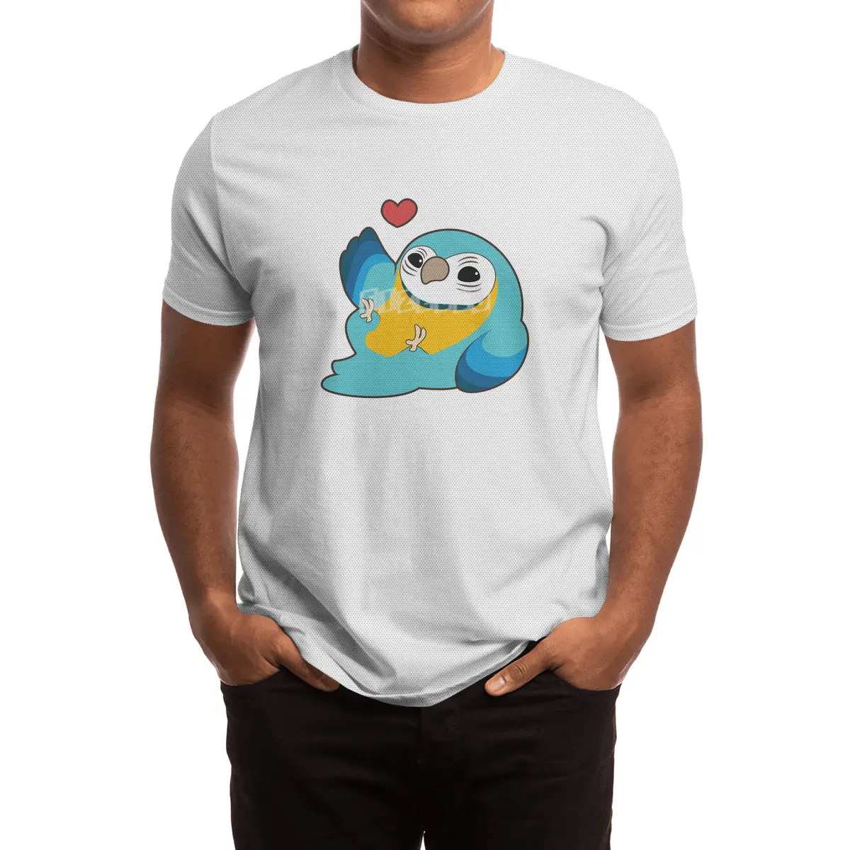 Parrot with Heart Spor T-Shirt