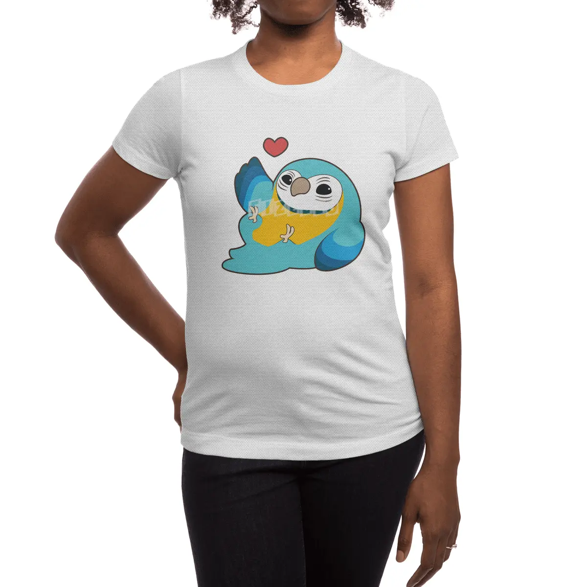Parrot with Heart Spor T-Shirt