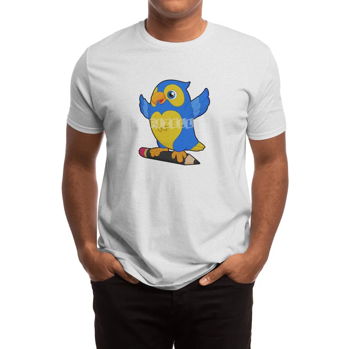 Parrot with Pencil Spor T-Shirt