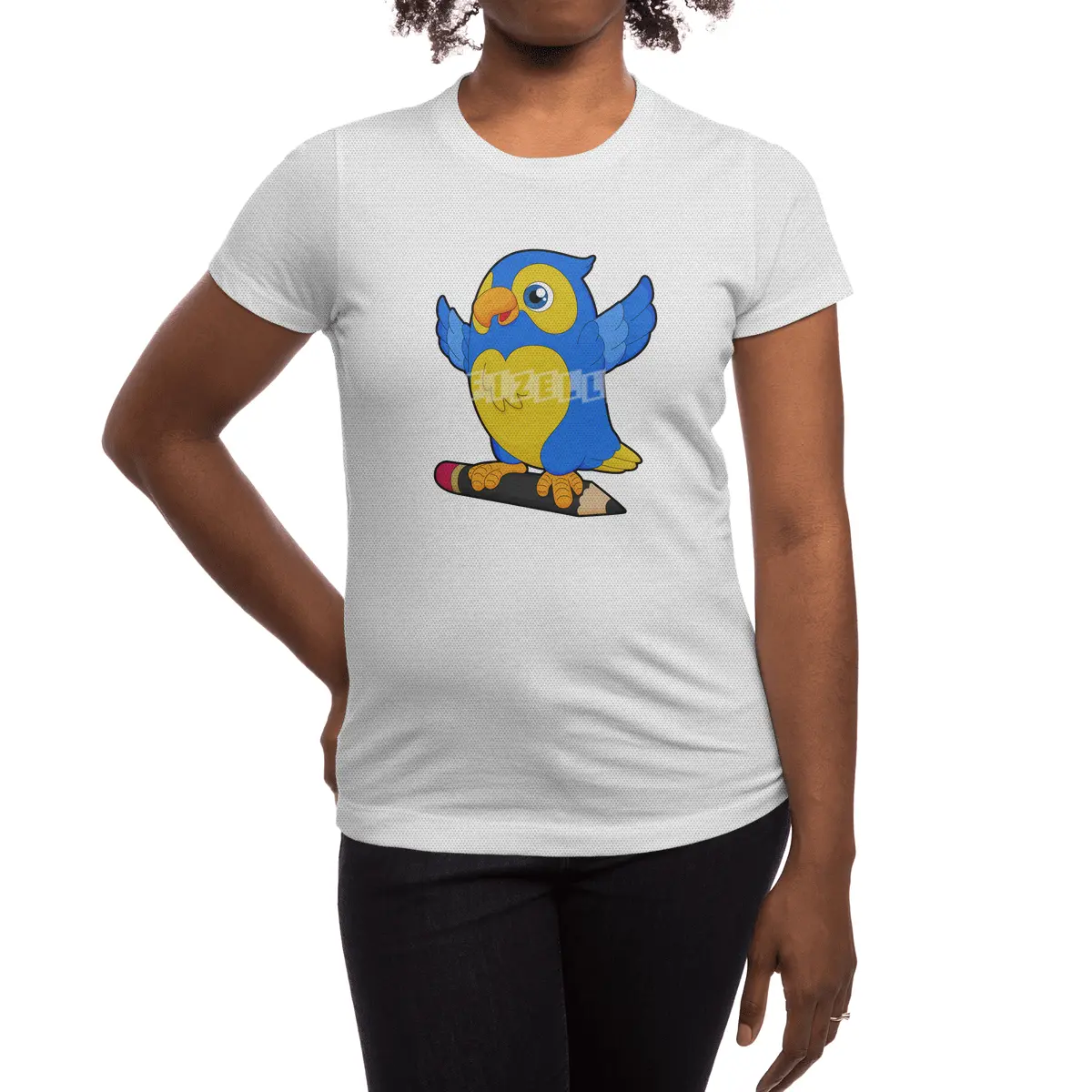 Parrot with Pencil Spor T-Shirt
