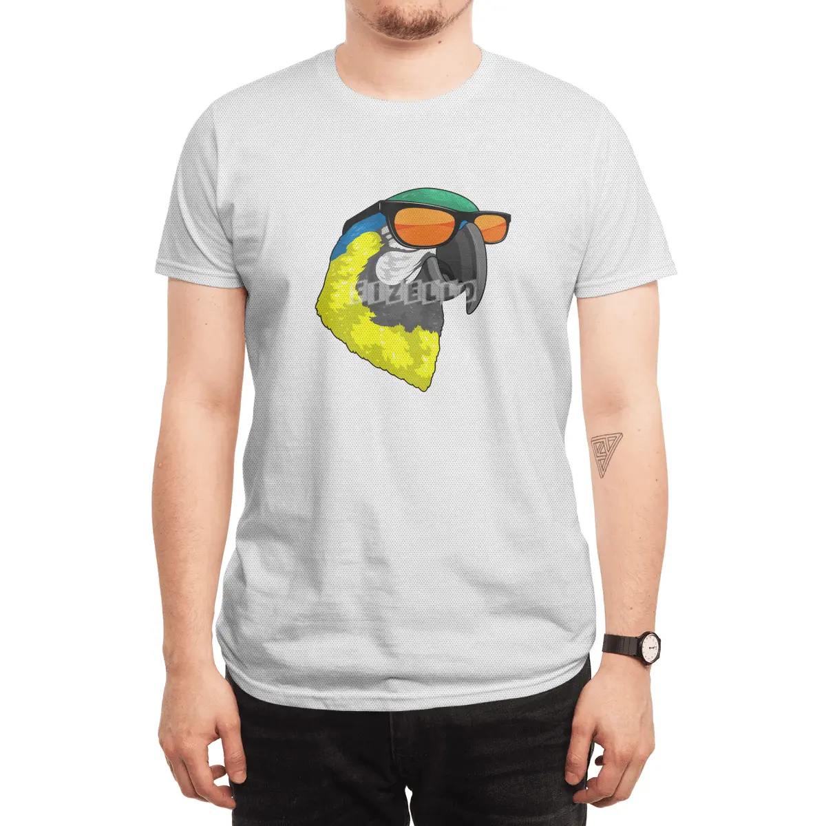 Parrot with Sunglasses Spor T-Shirt