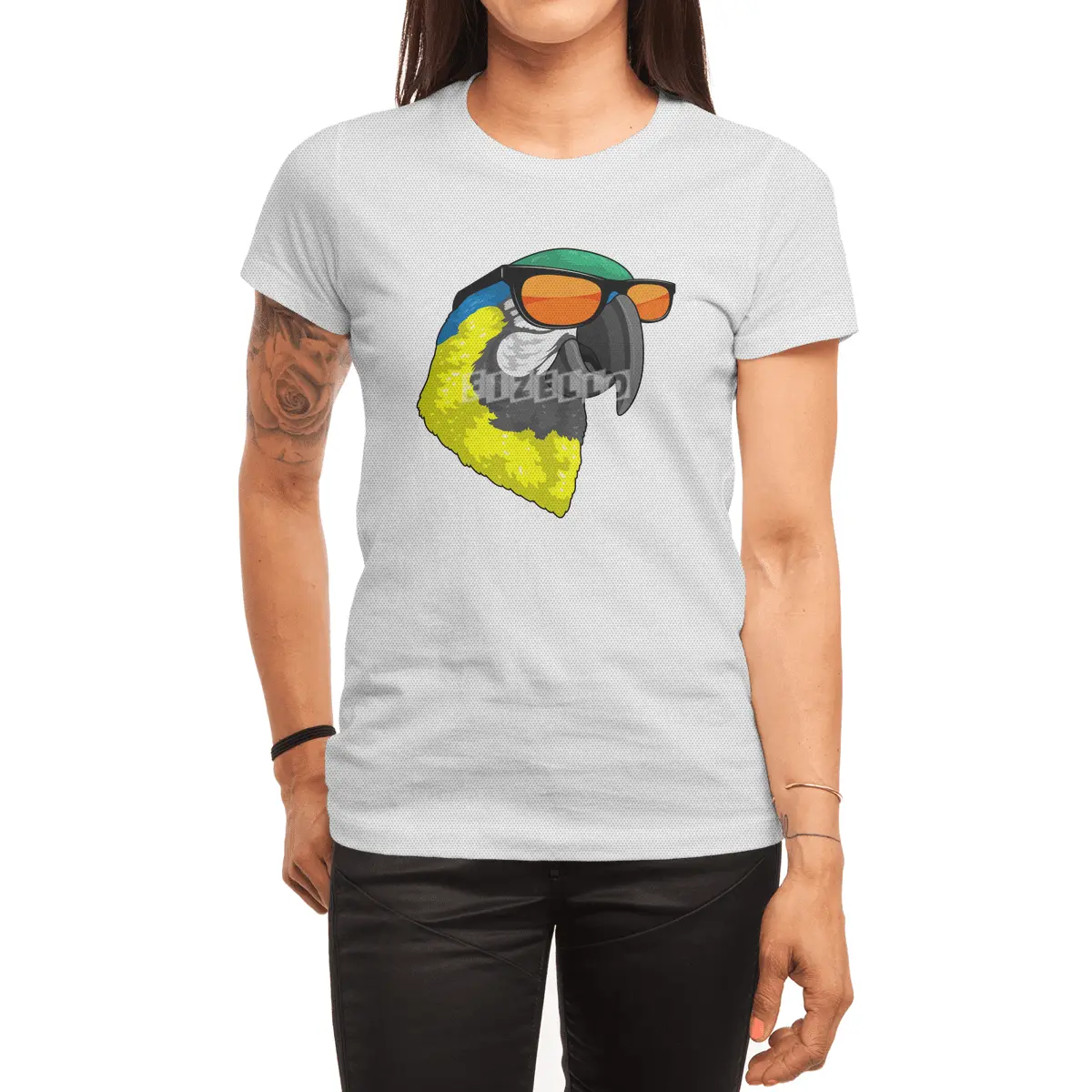 Parrot with Sunglasses Spor T-Shirt