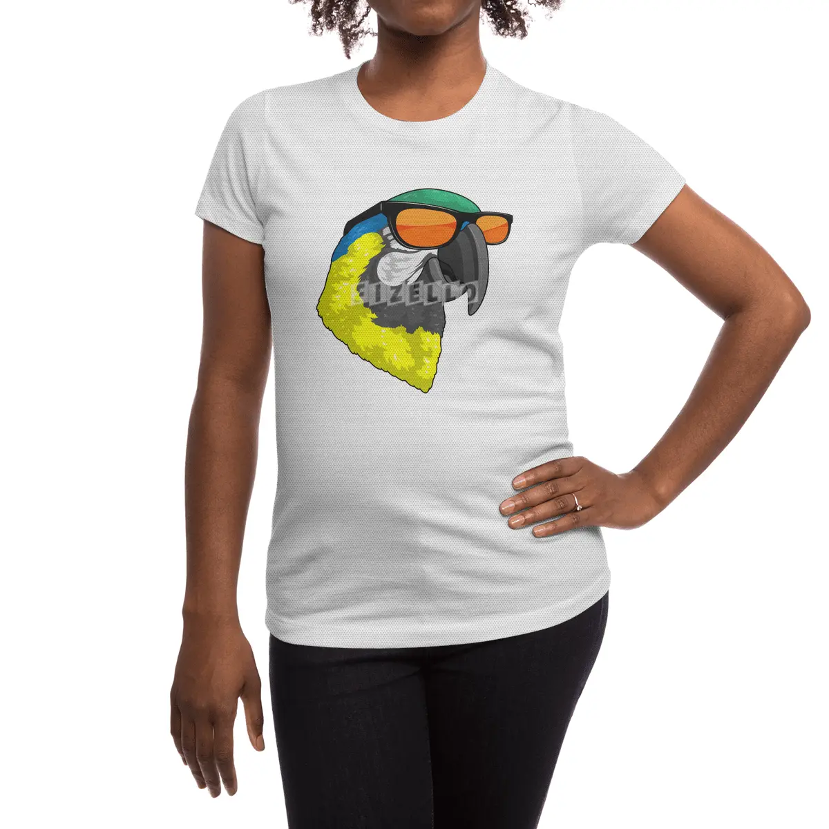 Parrot with Sunglasses Spor T-Shirt