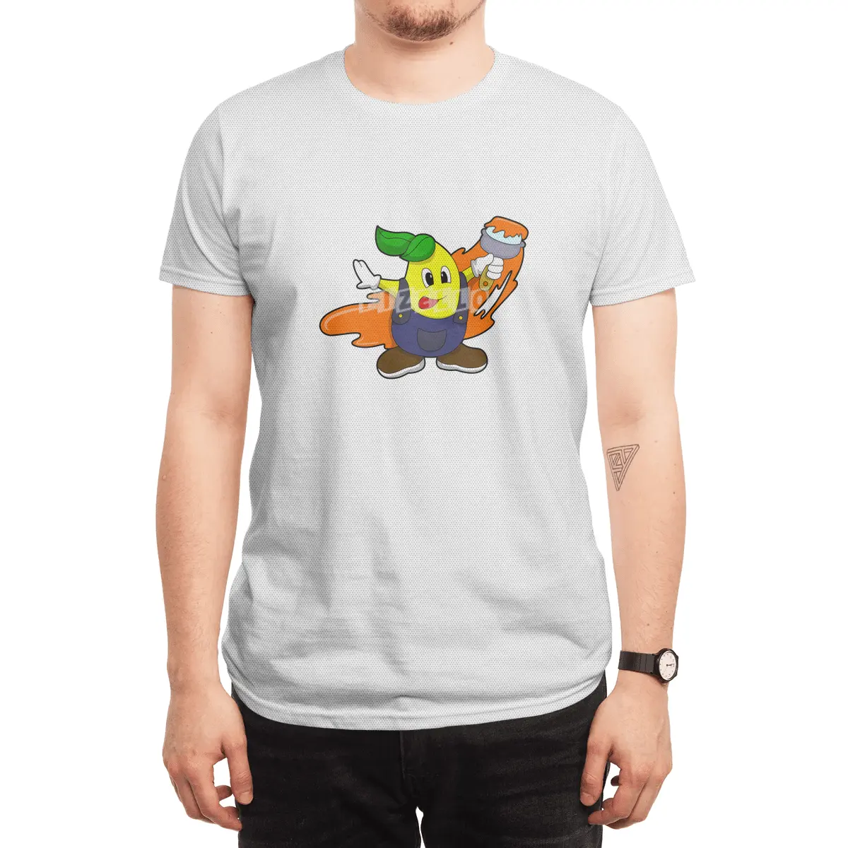 Pear as Painter with Paint brush Spor T-Shirt