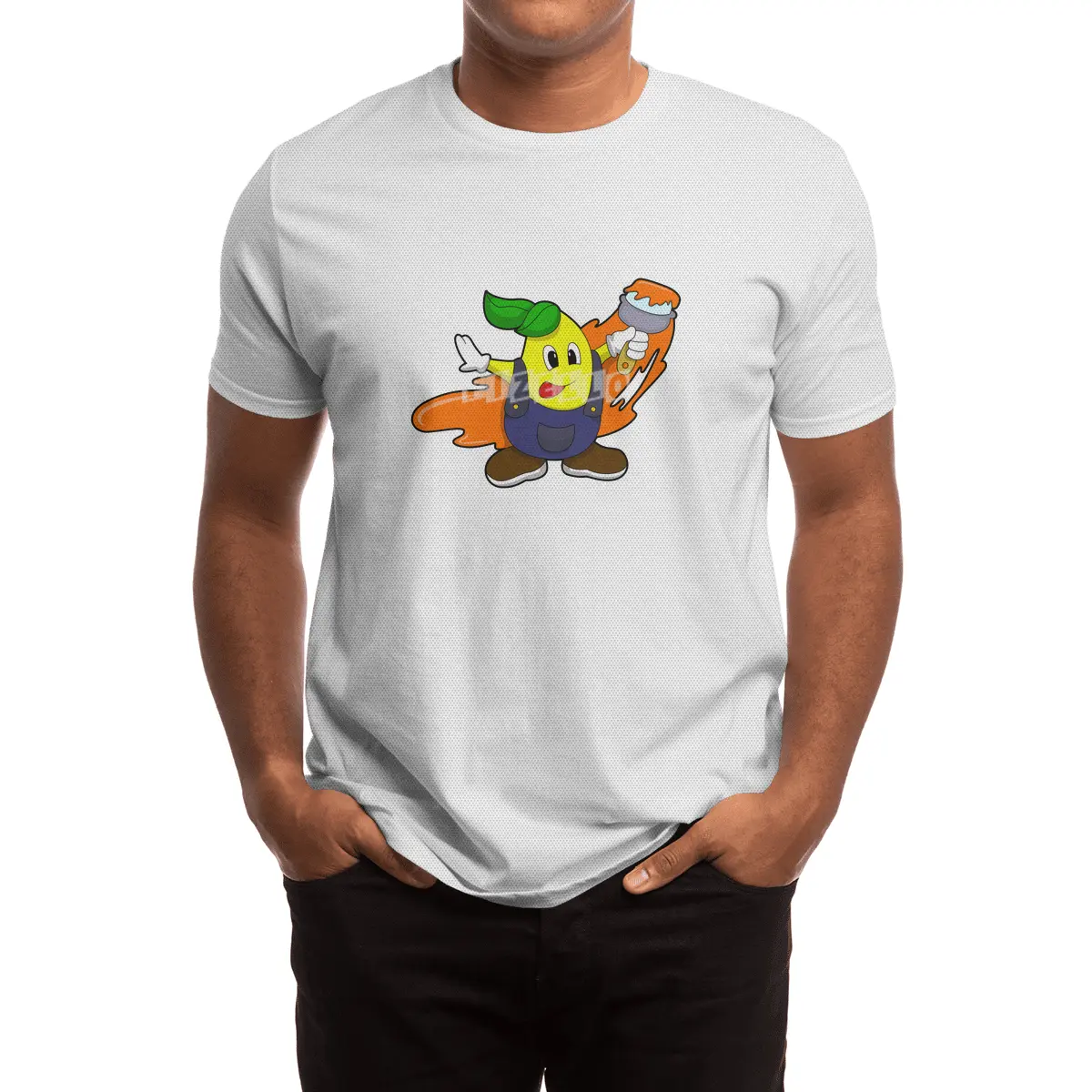 Pear as Painter with Paint brush Spor T-Shirt
