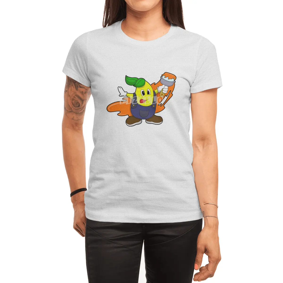 Pear as Painter with Paint brush Spor T-Shirt