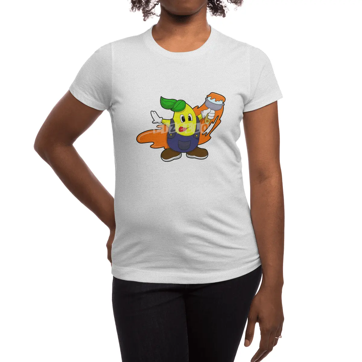 Pear as Painter with Paint brush Spor T-Shirt
