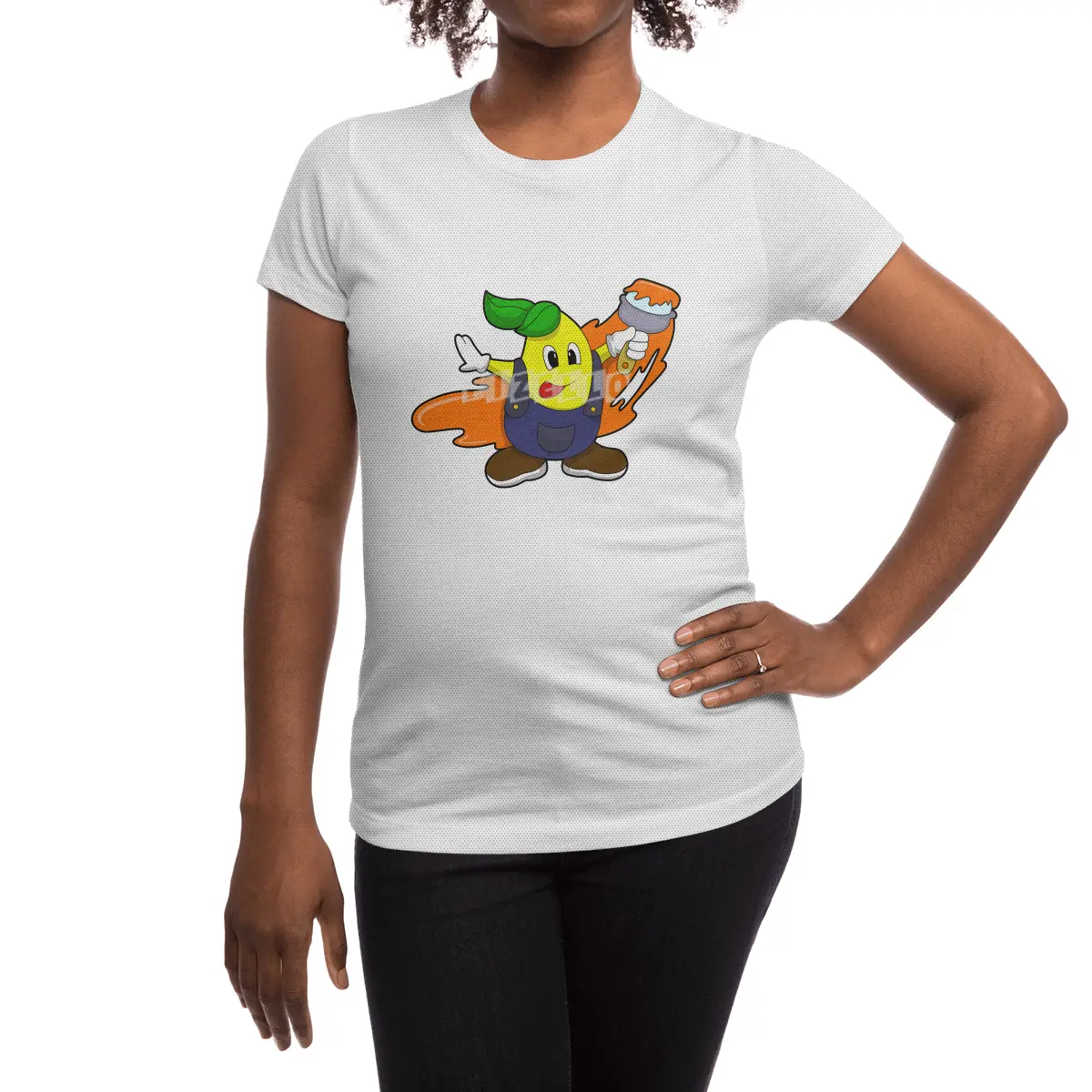 Pear as Painter with Paint brush Spor T-Shirt