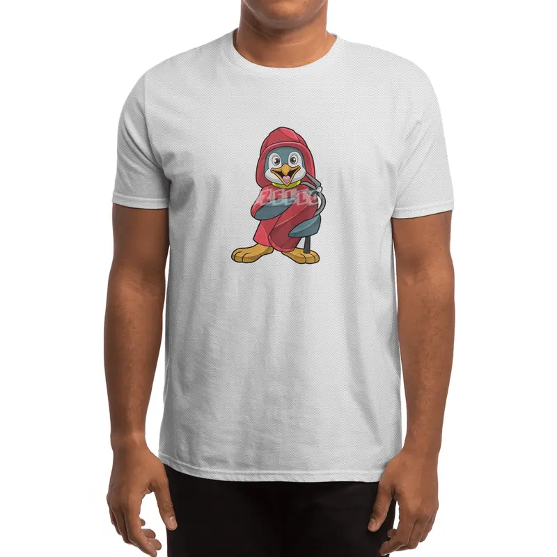 Penguin as Firefighter with Fire extinguisher Spor T-Shirt