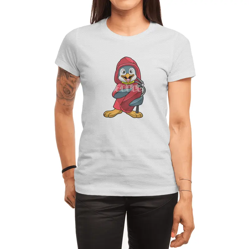 Penguin as Firefighter with Fire extinguisher Spor T-Shirt