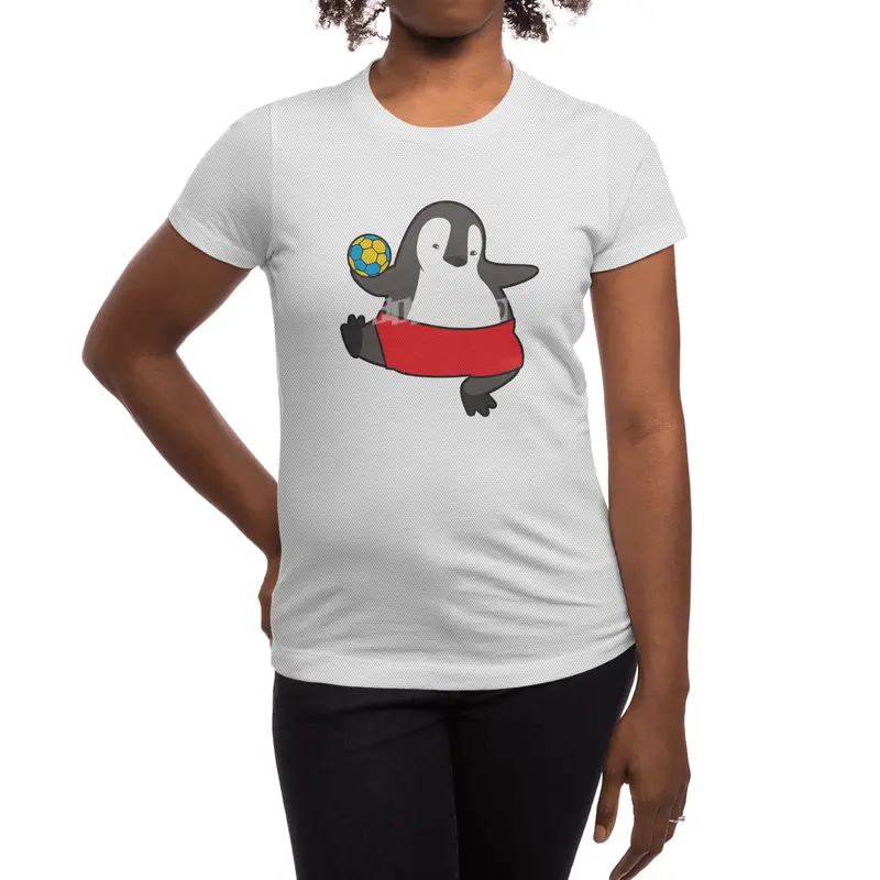 Penguin as Handball player with Handball Spor T-Shirt
