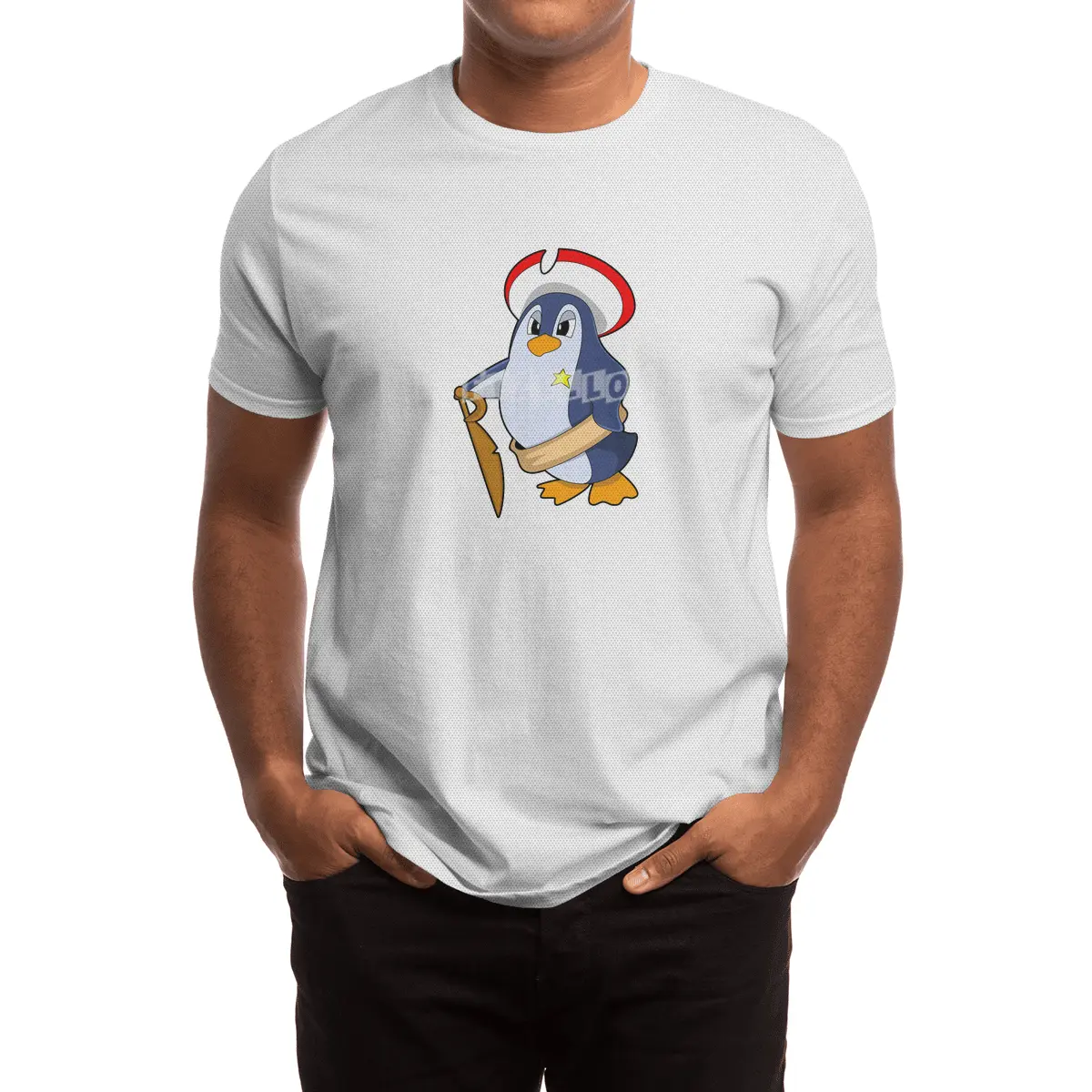 Penguin as Pirate with Hat Spor T-Shirt
