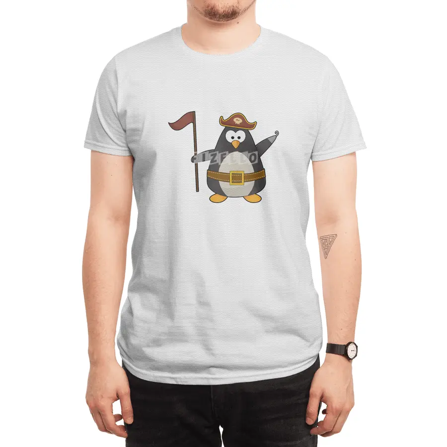 Penguin as Pirate with Pirate belt & Pirate hat Spor T-Shirt