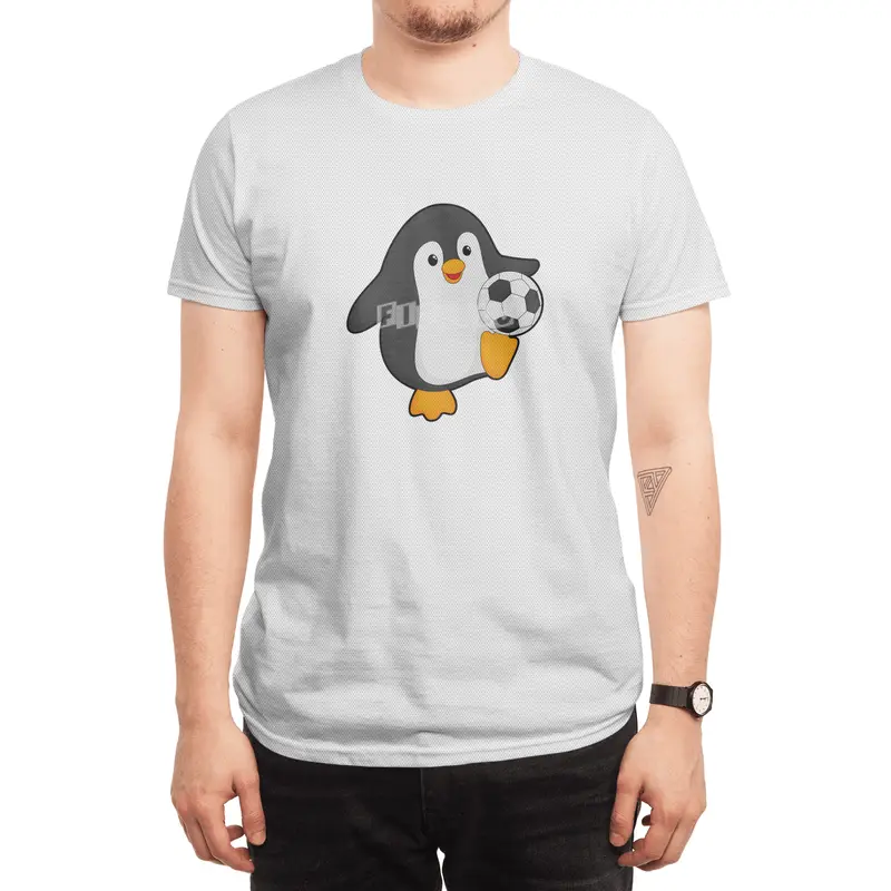 Penguin as Soccer player with Soccer ball Spor T-Shirt