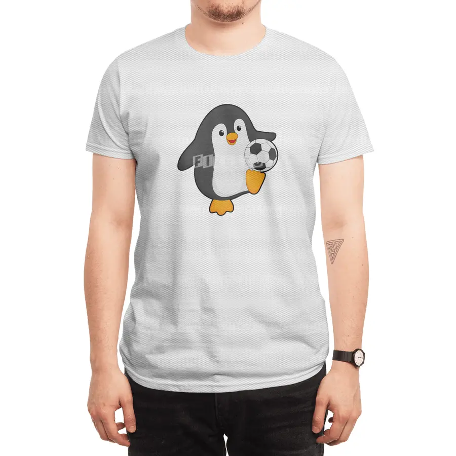 Penguin as Soccer player with Soccer ball Spor T-Shirt