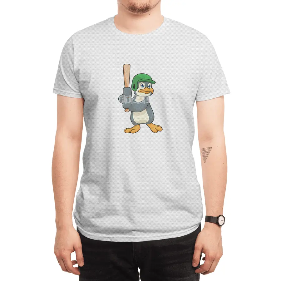 Penguin at Baseball with Baseball bat & Helmet Spor T-Shirt
