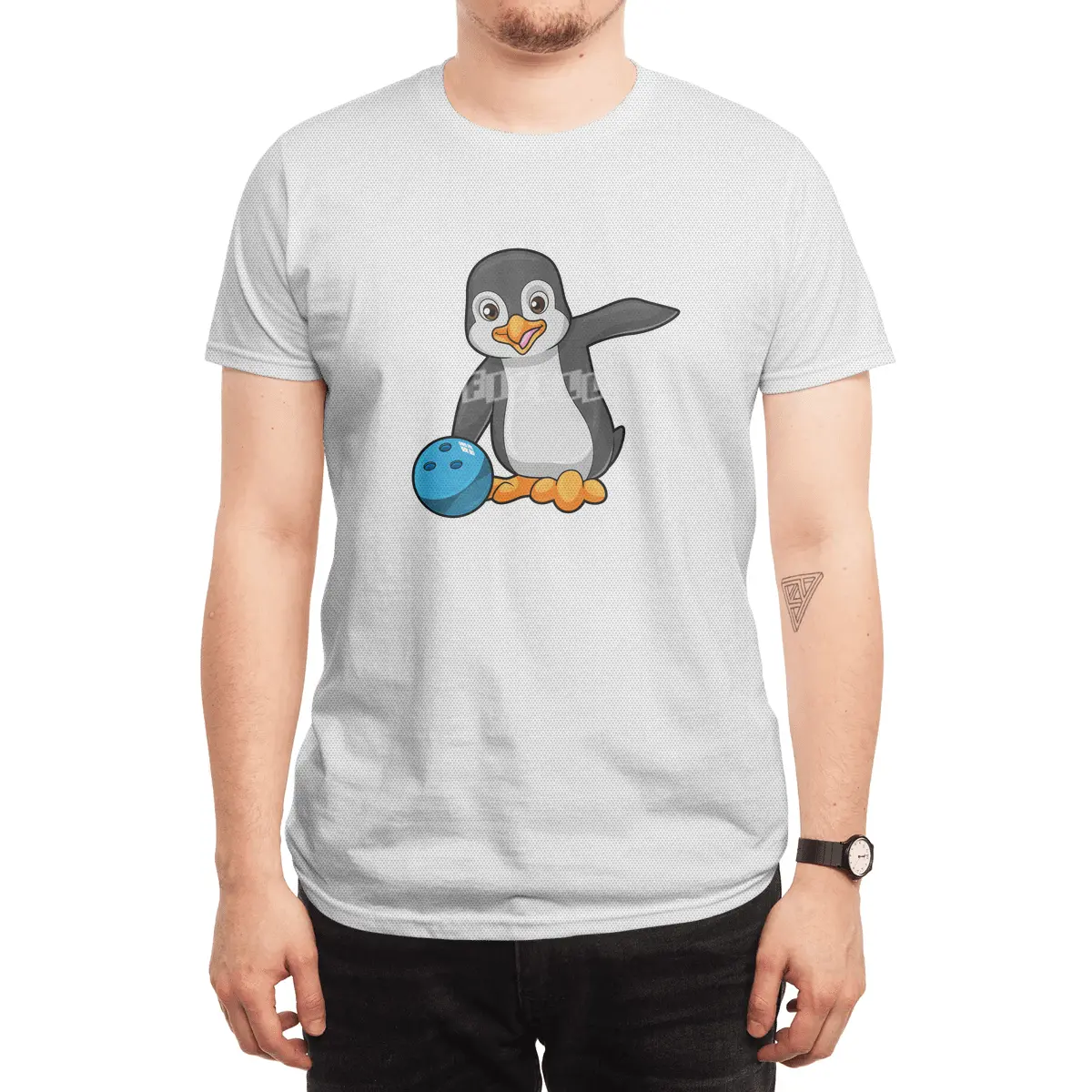 Penguin at Bowling with Bowling ball Spor T-Shirt