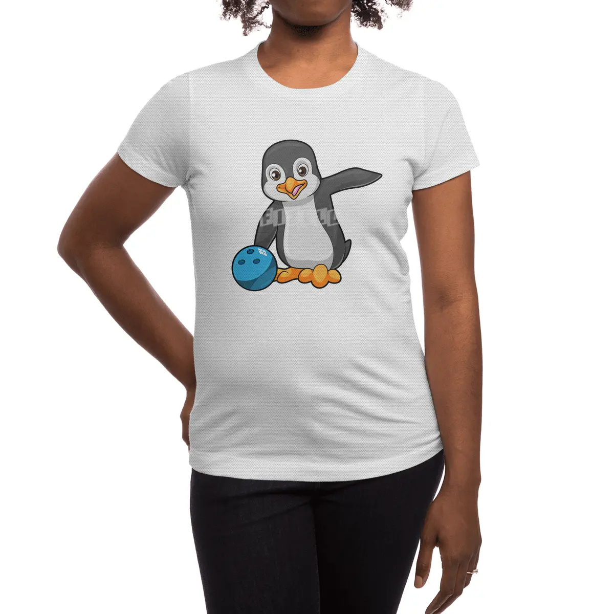 Penguin at Bowling with Bowling ball Spor T-Shirt