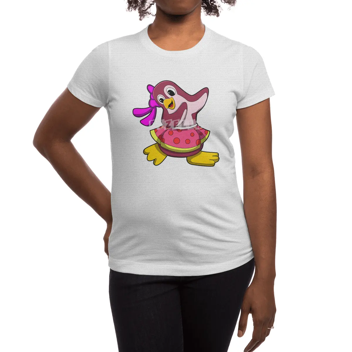 Penguin at Dance with Skirt Spor T-Shirt