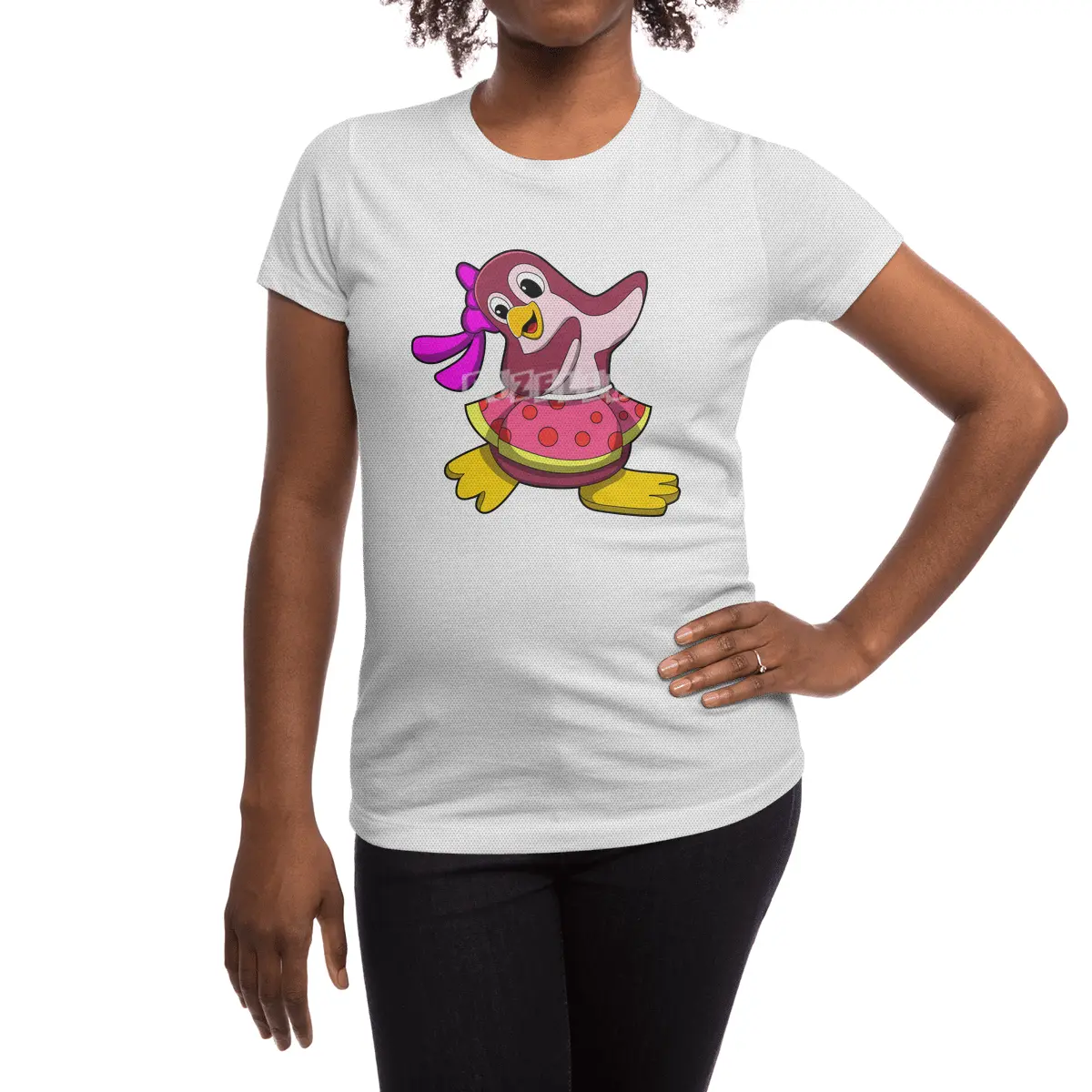 Penguin at Dance with Skirt Spor T-Shirt