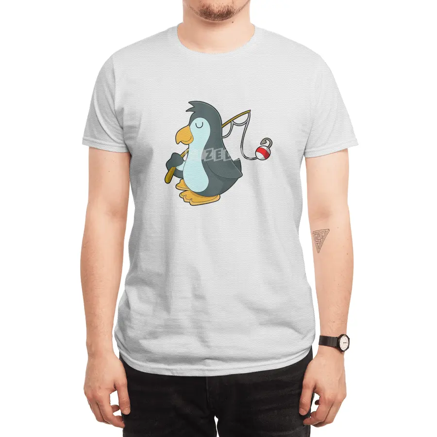 Penguin at Fishing with Fishing rod Spor T-Shirt