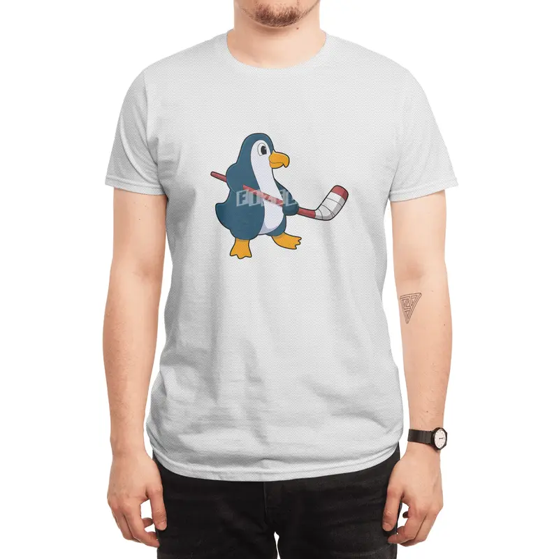 Penguin at Ice hockey with Ice hockey stick Spor T-Shirt