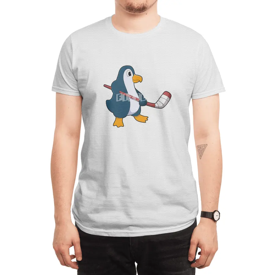 Penguin at Ice hockey with Ice hockey stick Spor T-Shirt