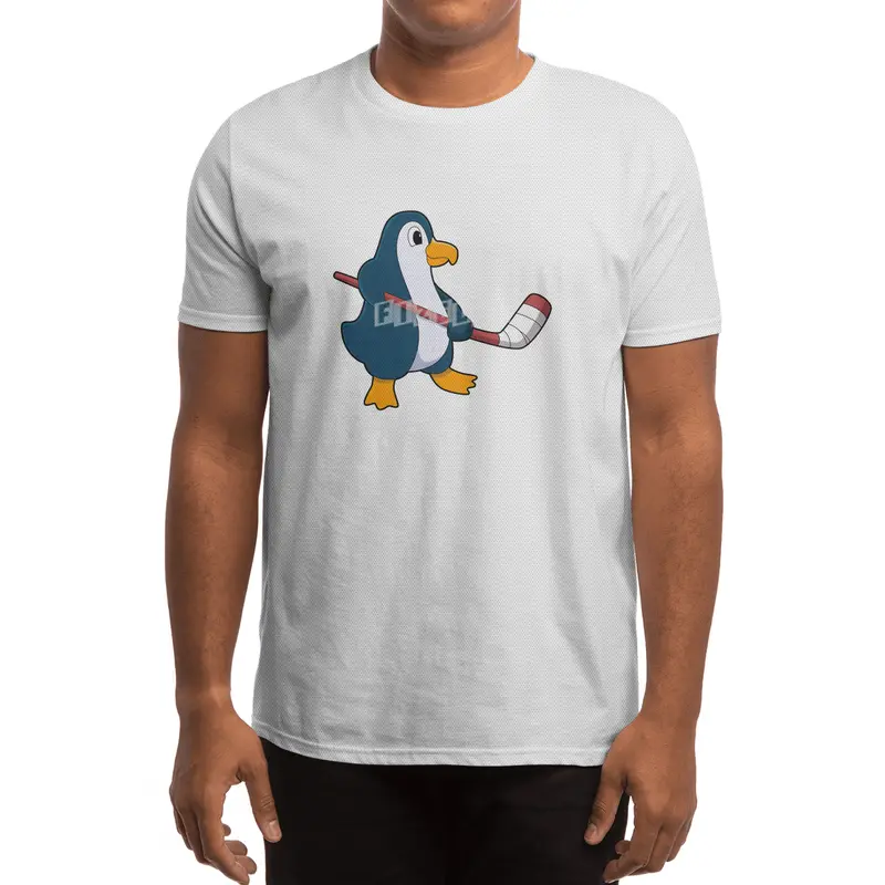 Penguin at Ice hockey with Ice hockey stick Spor T-Shirt