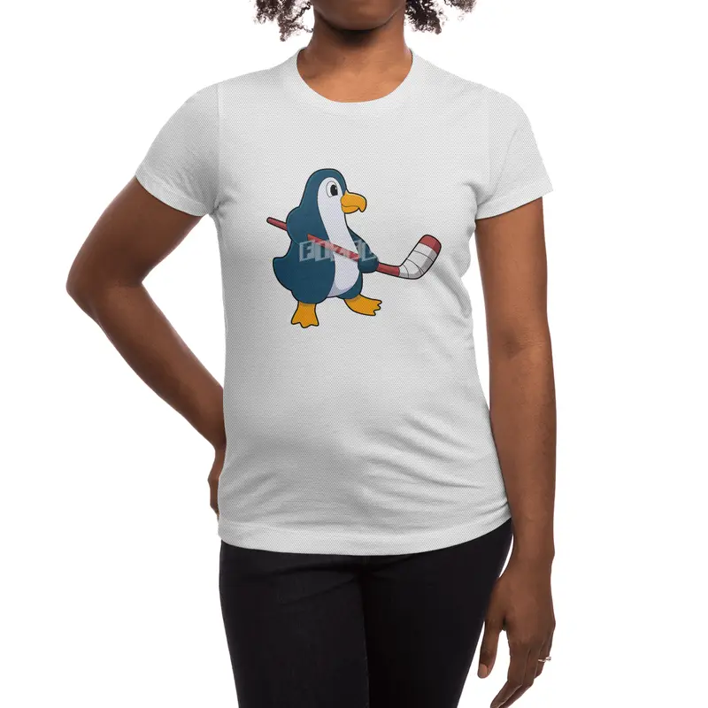 Penguin at Ice hockey with Ice hockey stick Spor T-Shirt