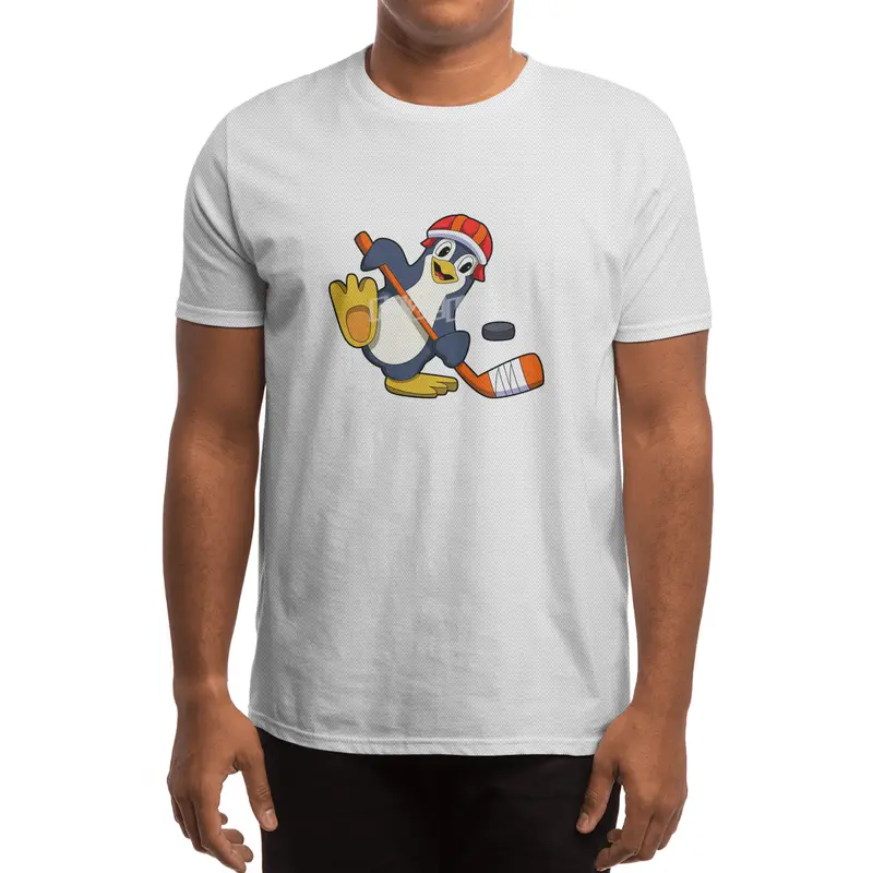 Penguin at Ice hockey with Ice hockey stick & Cap Spor T-Shirt