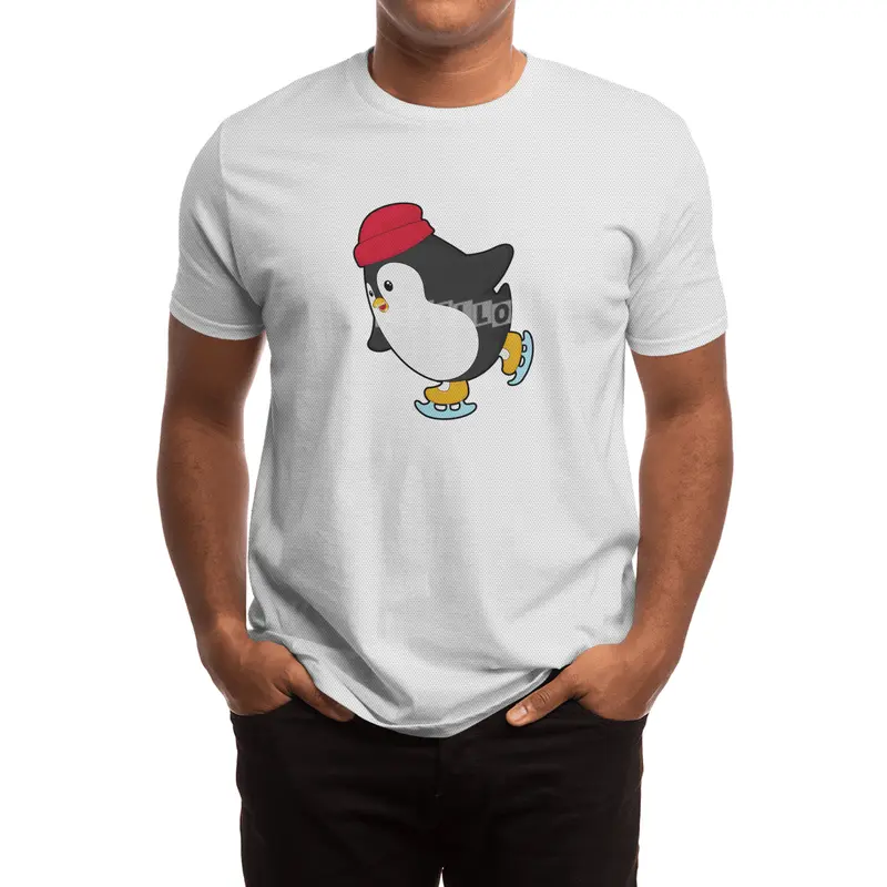 Penguin at Ice skating with Hat Spor T-Shirt