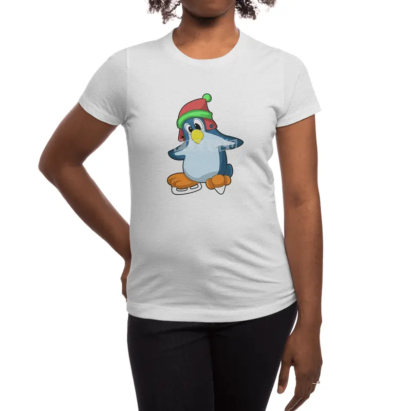 Penguin at Ice skating with Ice skates Spor T-Shirt