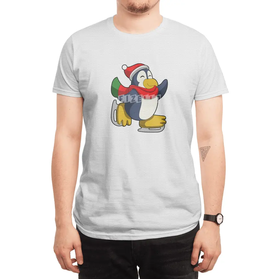 Penguin at Ice skating with Ice skates Spor T-Shirt
