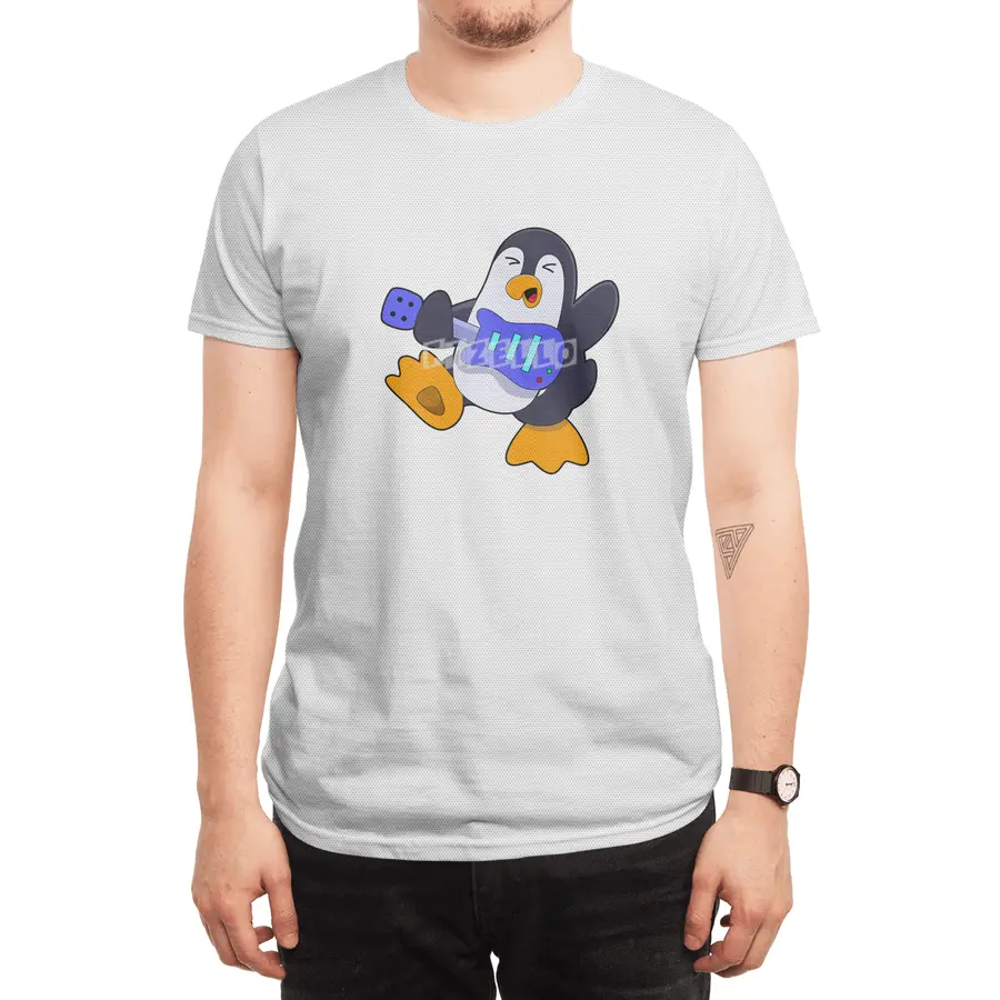 Penguin at Music with Guitar Spor T-Shirt