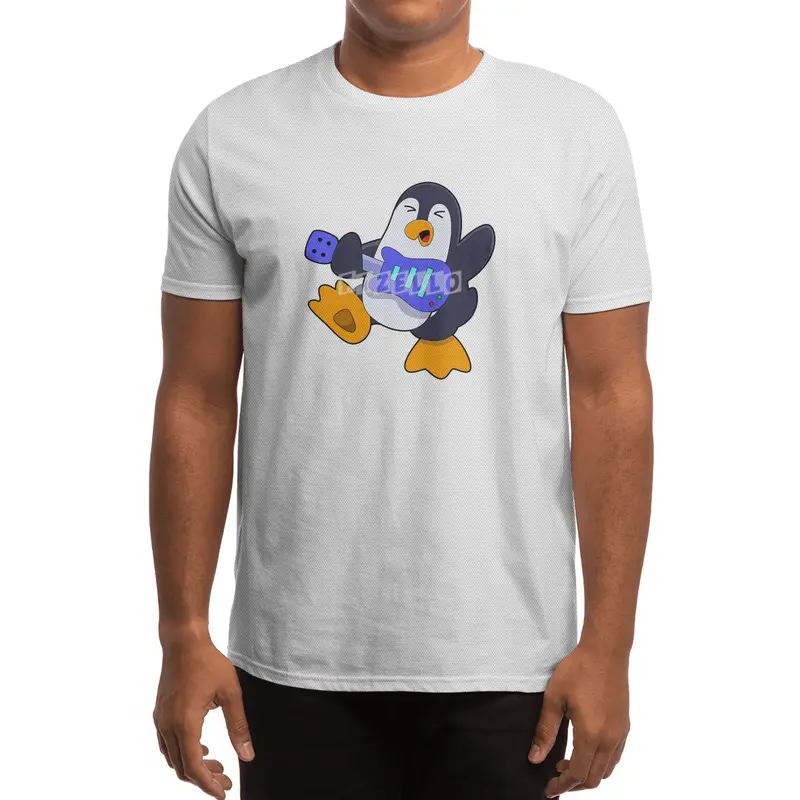 Penguin at Music with Guitar Spor T-Shirt