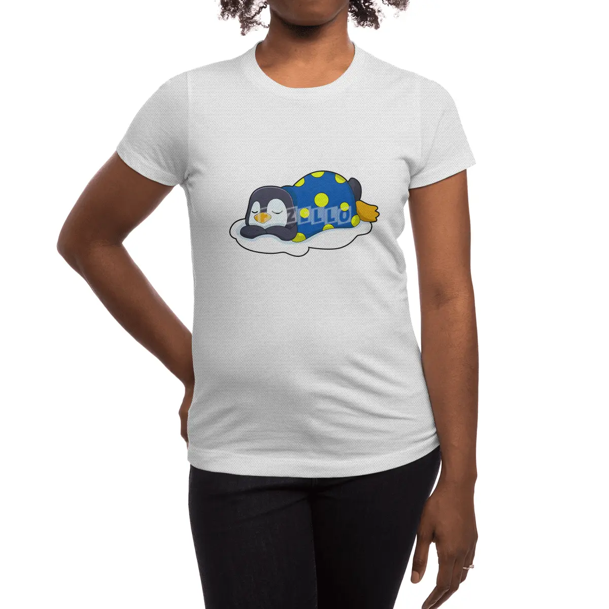 Penguin at Sleeping with Blanket Spor T-Shirt