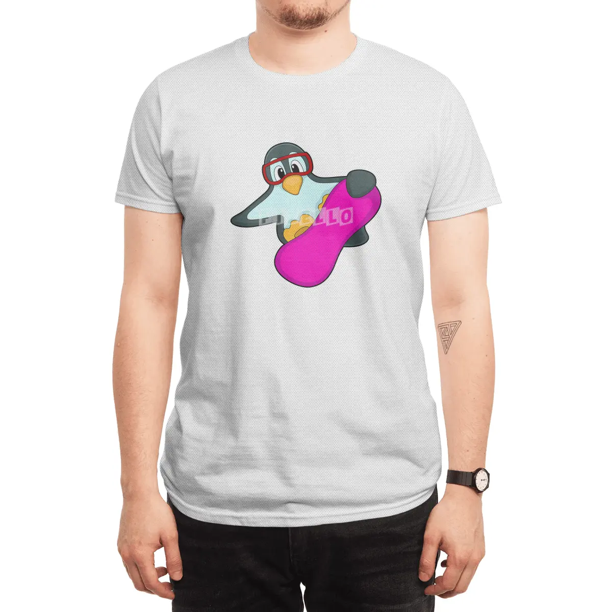 Penguin at Snowboard Sports & Ski goggles Spor T-Shirt