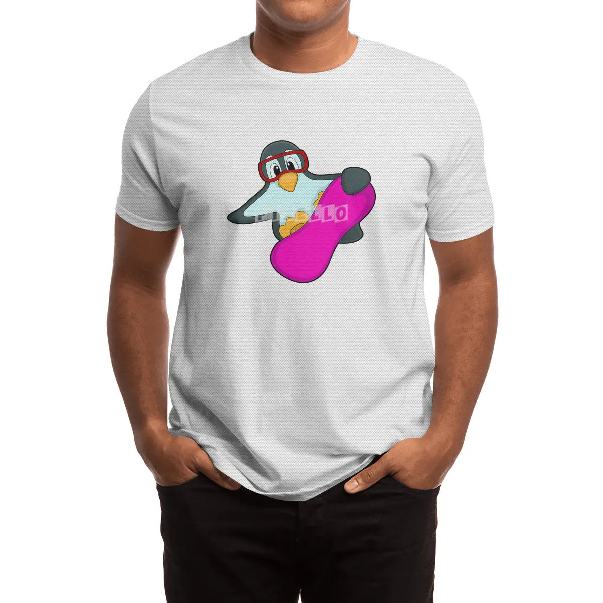 Penguin at Snowboard Sports & Ski goggles Spor T-Shirt