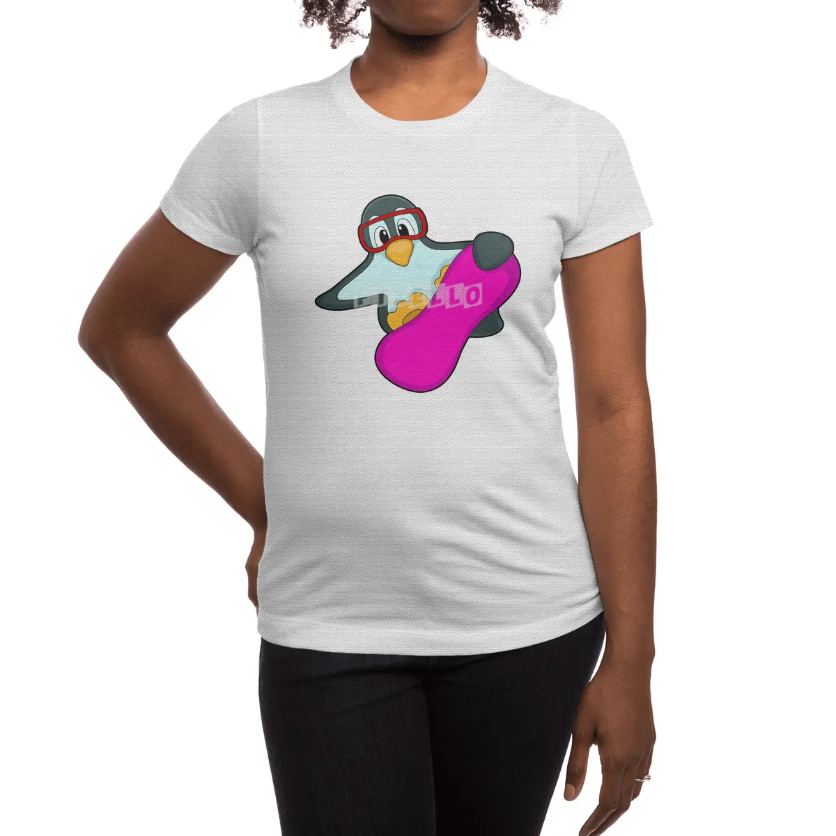 Penguin at Snowboard Sports & Ski goggles Spor T-Shirt