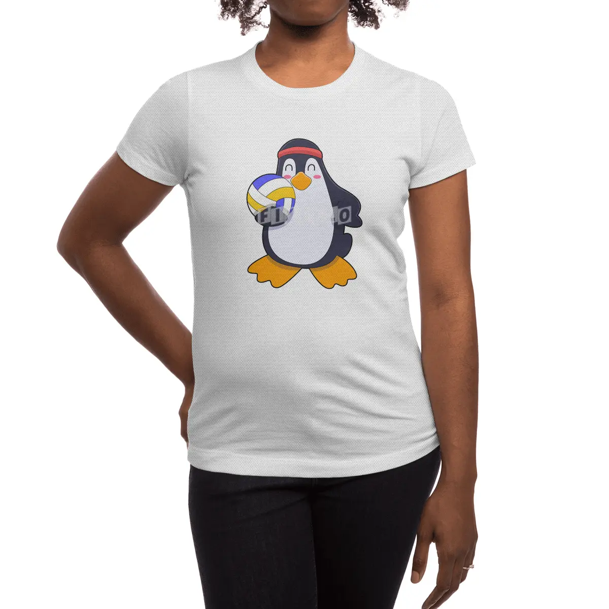 Penguin at Volleyball Sports Spor T-Shirt