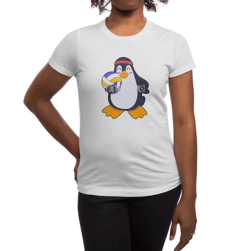 Penguin at Volleyball Sports Spor T-Shirt