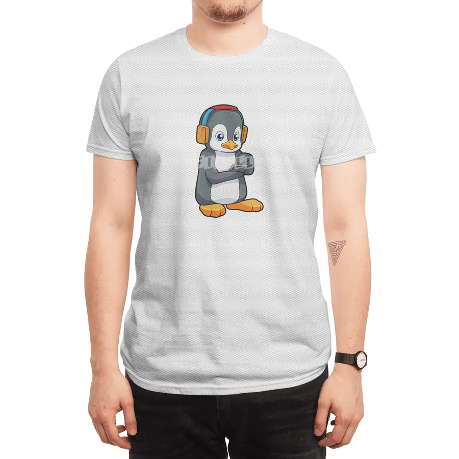 Penguin Music Headphone Spor T-Shirt